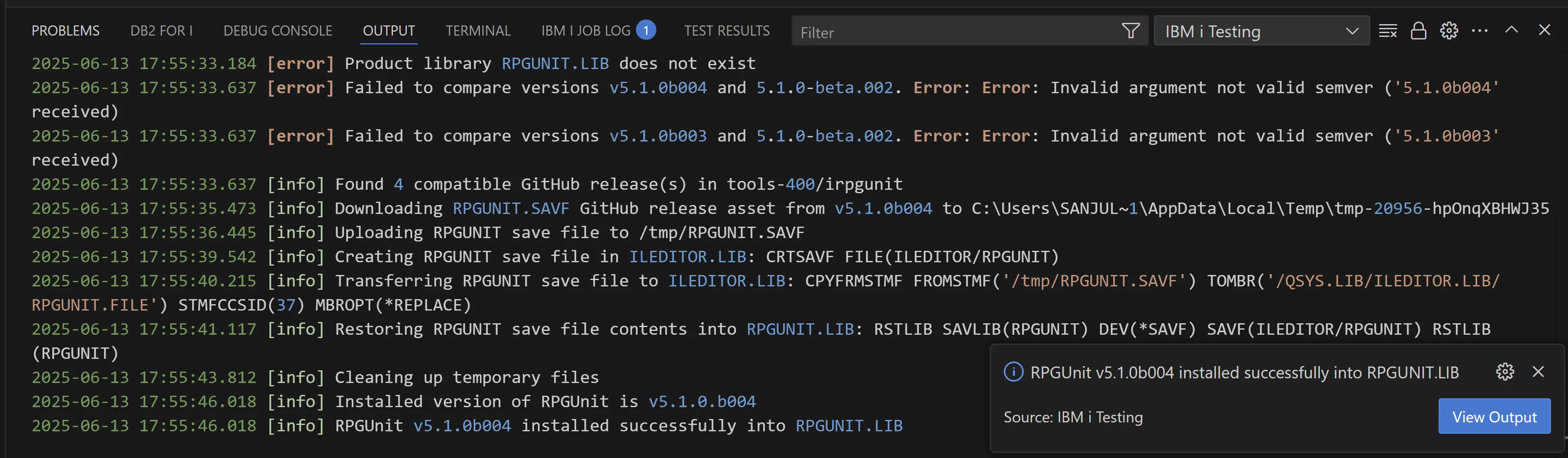 Installation Logs
