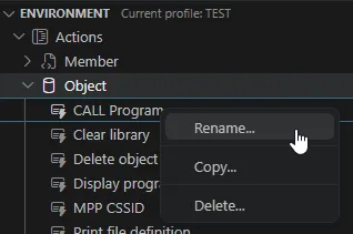 Action options