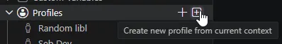 New Profile from current context