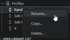Profiles options